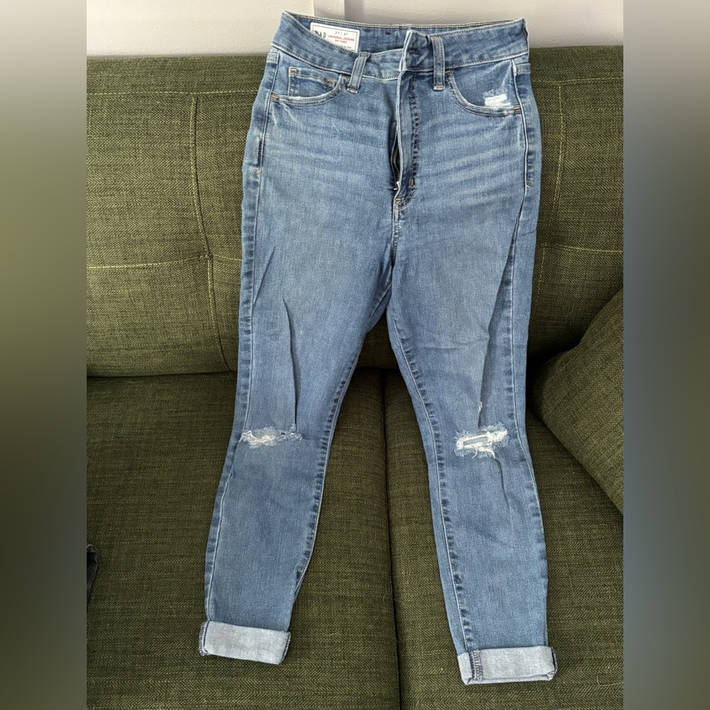 GAP Light Blue Distressed Skinny Jeans